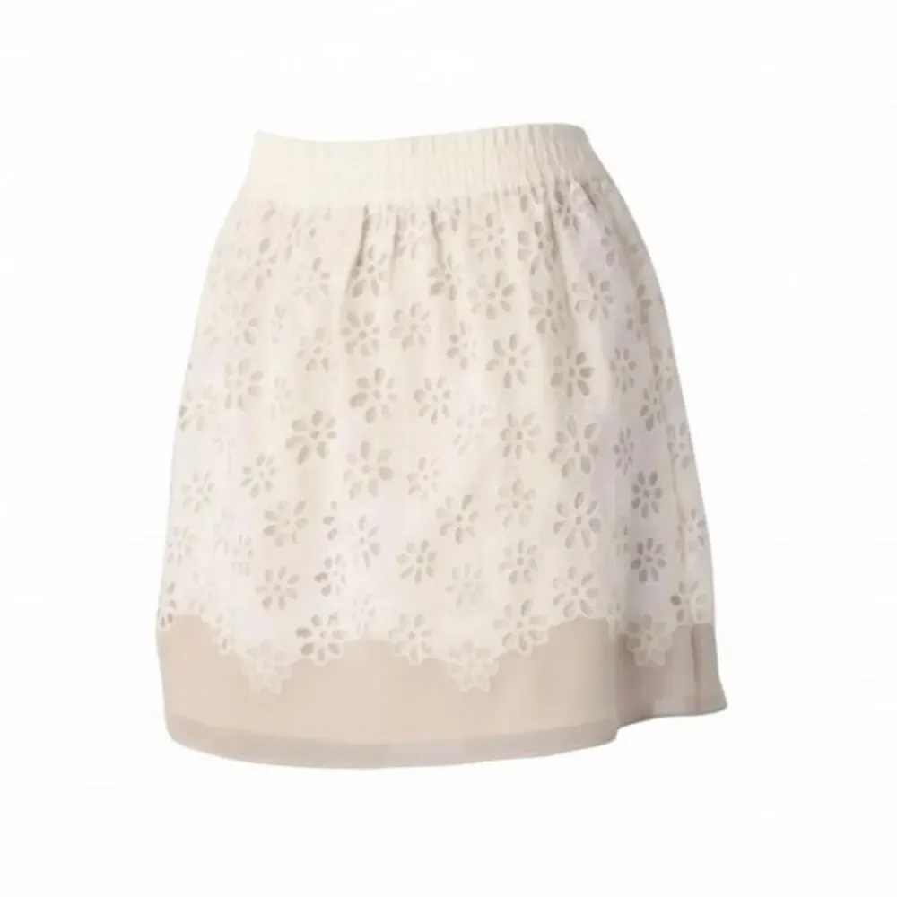 nwt Club Monaco Lorie Antique Eyelet Skirt size US 6 Ivory / Vanilla Cotton Silk
